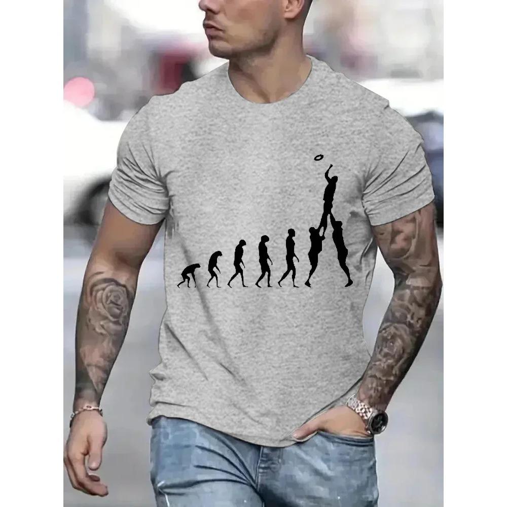 Rugby Evolution Novelty Funny T-Shirt Male Black Top Tee Hipster Oversized T Shirt Men Sweatshirt Tees  Fashion Harajuku T-shirt