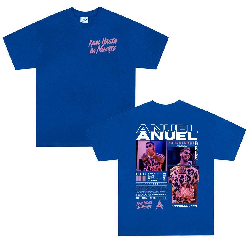 Rapper ANUEL AA Real Hastala Muerte Tour 2025 new Album T Shirt Men Retro Hip Hop Fashion Cotton Short Sleeve Tshirt Streetwear