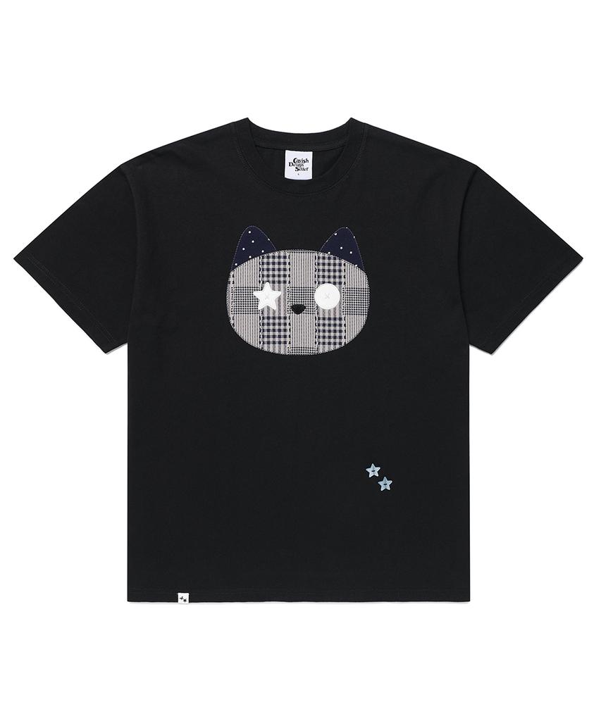 CAVISH Cat Check Applique Ss Tee Black(Cv2Gmft518A)
