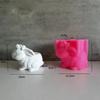 Top Quality Rabbit Pot Plant Silicone Mold Rabbit Plaster Cement Flower Pot Molds Easter Decoration Moulds