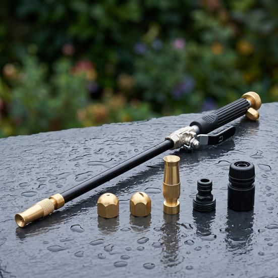 High Pressure Hose Nozzle, Heavy Duty Garden Hose Nozzle, Pressure Washer Attachment Booster Nozzle for Cat Washing Driveways Patio Cleaning