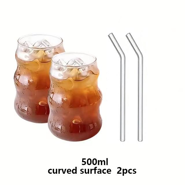 

YWDL 500 мл стеклянные стаканы с трубочкой банка Мейсона прозрачный сок кофе молоко стакан набор коктейльная посуда полосатая пивная кружка подарок