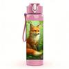 1pz Busto di Volpe Rossa Selvatica 750ml Plastica Colorata Borraccia Sportiva Tappo Flip-Top Anti-Goccia Per Sport Ufficio Uso Domestico