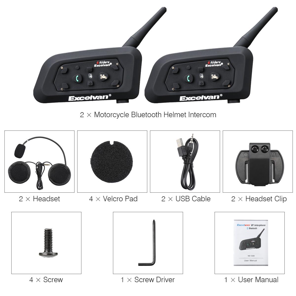 Excelvan V6 1200 Interphone Buy Excelvan 2x Excelvan BT Motorcycle