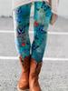 Women's Leggings Vintage Flower Pattern 3D Printed Outdoor Trousers Stretch Elastic Waist Fall Winter Festival Streetwear