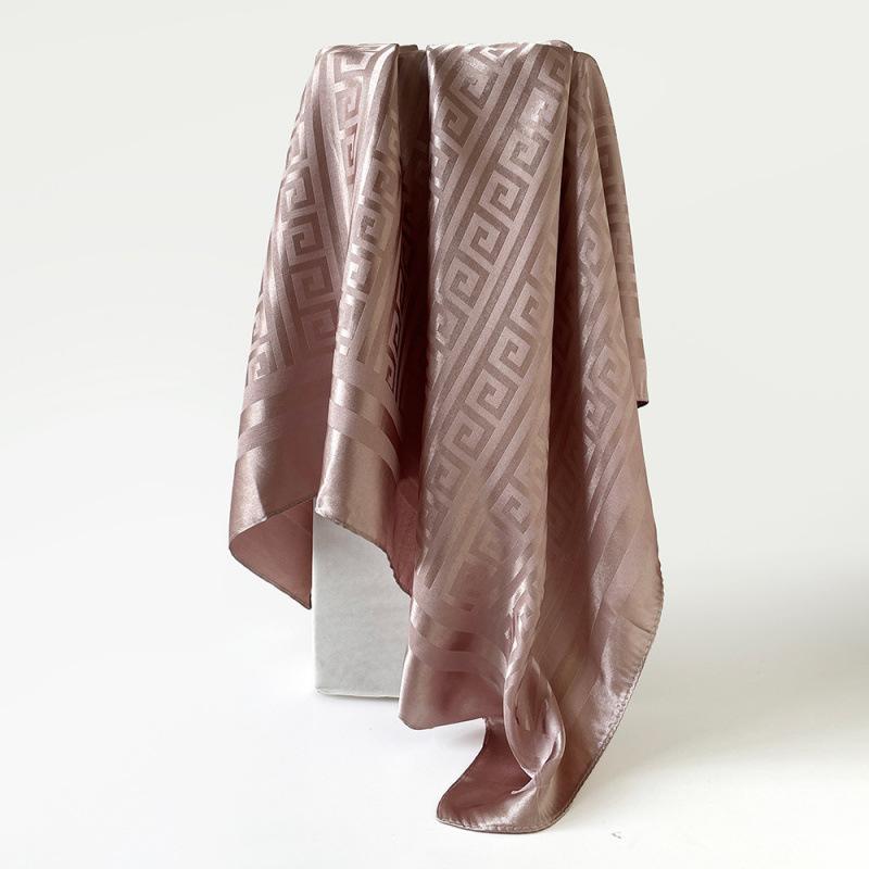 Imitation Silk Scarf for Women  Solid Color Printed Scarf  Scalp  Shawl Scarf