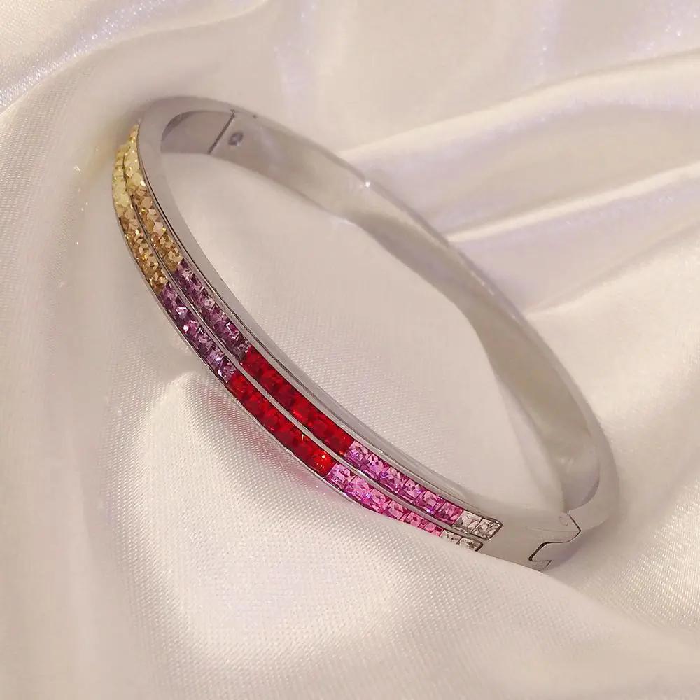 

Маленький индивидуальный национальный стиль модный золотой и серебряный браслет с открытой ручкой из титановой стали Resizable серебряный