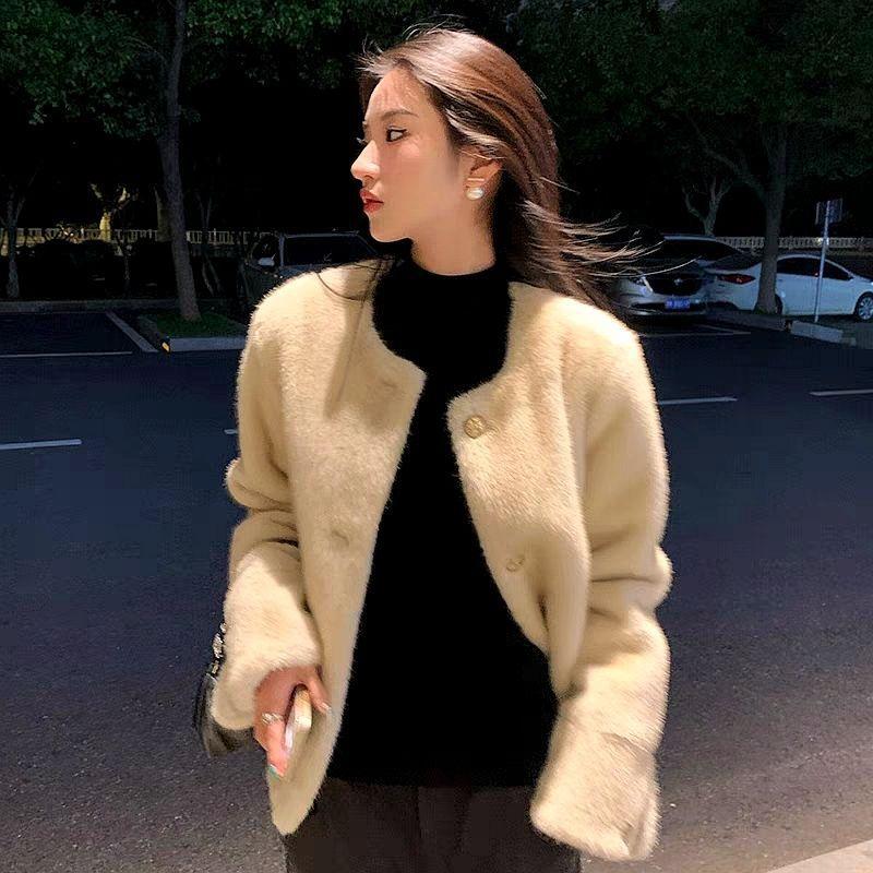 

Зимняя новая шуба из искусственной норки короткая с круглым вырезом меховая шуба из искусственного меха норки женская шуба из искусственного меха ...норки женская XL