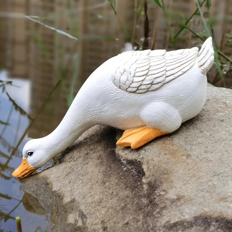 Duck Statues Landscape Ornament - Farm Animal Simulation Model Statue Toy, Chicken Duck Goose Figurine Sculpture, Home Decor