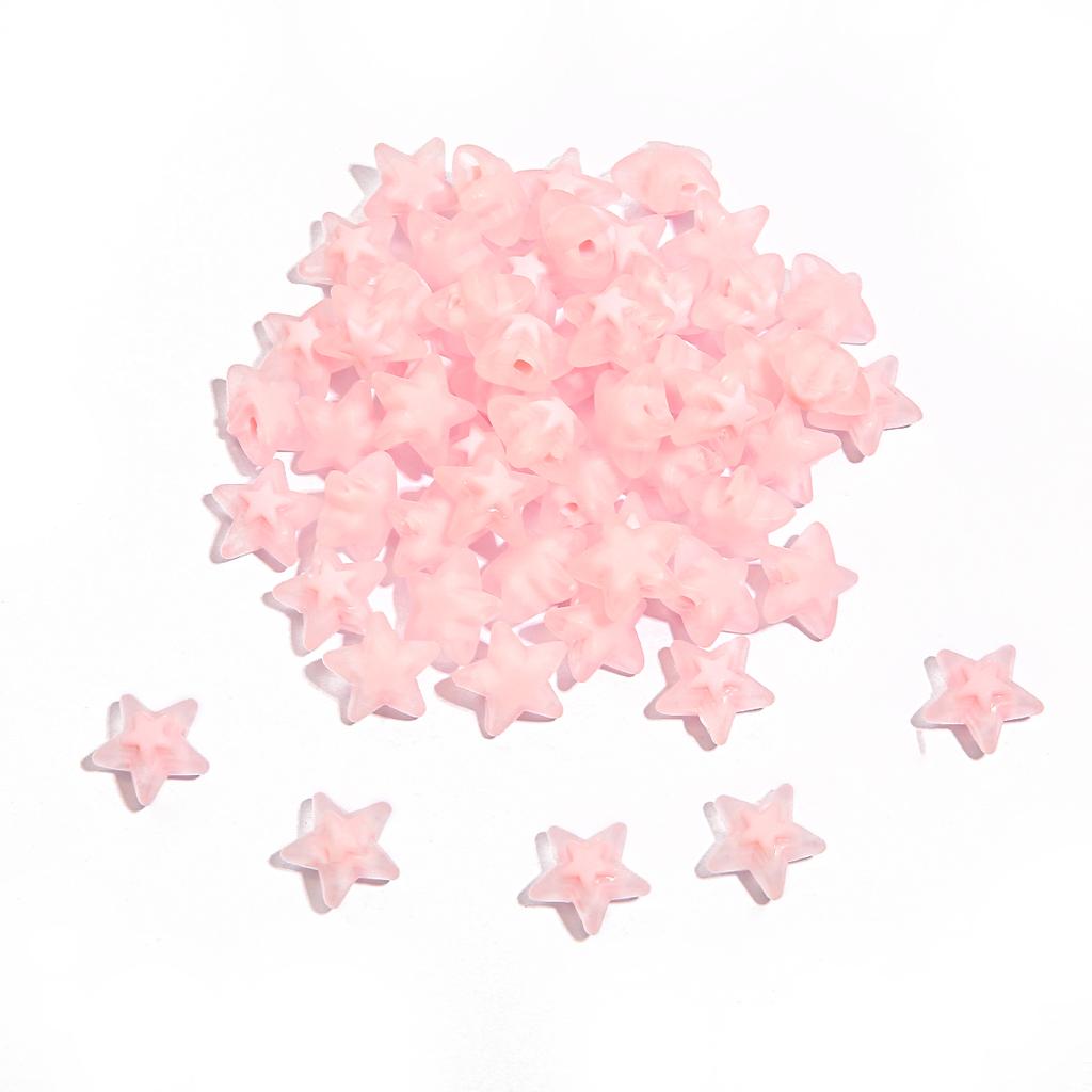 Akrylové korálky na polevu s mezerami Průhledné korálky ve tvaru květin/srdce/hvězdy pro výrobu šperků, příslušenství k náhrdelníkům