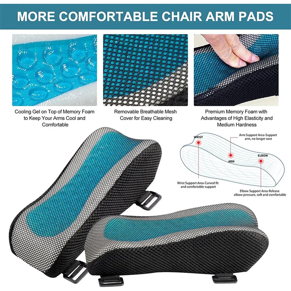 1Pcs  Thick Memory Foam Armrest Pads For Desk Chair Office Chair Armrest Pillow Ergonomic Support For Home And Office Use