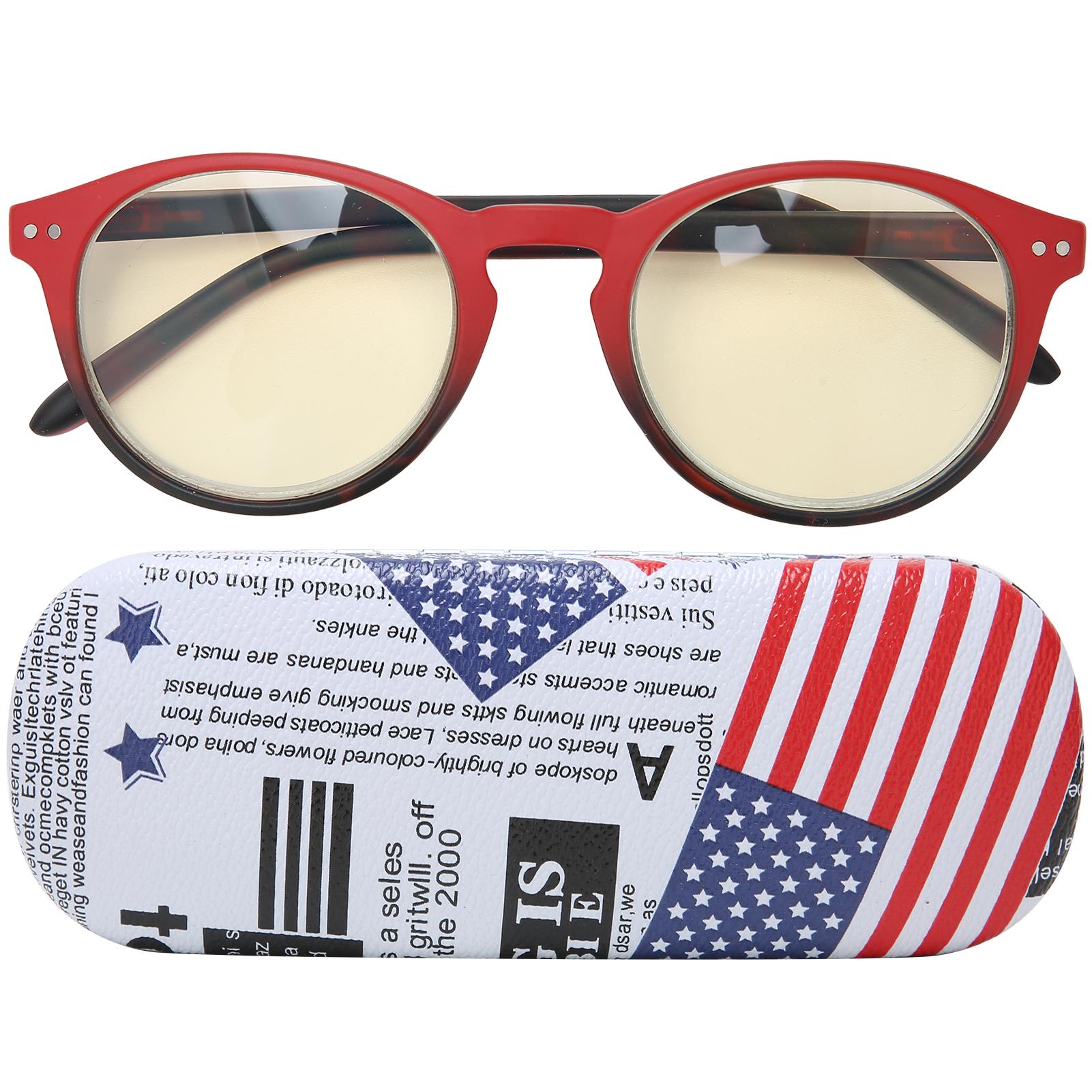 Elderly Blue Light Blocking Reading Glasses Fashionable Unisex Men Women Glasses Red ﹢350