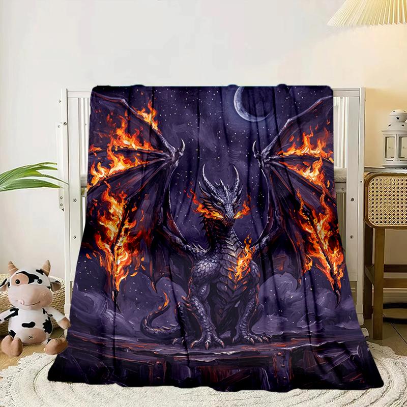 Blue Dragon Holding Stars Blanket Flannel Blanket Throw Blanket Sofa Cover Blanket Soft Premium Blanket Picnic Blanket Tv Blanket Gifts