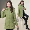 Women's long cotton-padded clothing autumn and winter new cotton-padded jacket slim-fitting cotton-padded clothing casual warm jacket