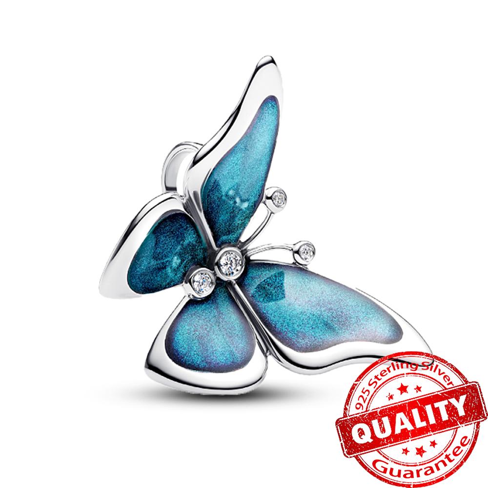 

2025 Модный вращающийся шарм-подвеска «Четырехлистный клевер», «Эльф» и «Ласточка» подходит для браслета и ожерелья, женская бусина из стерлингового серебра 925 пробы, подарок