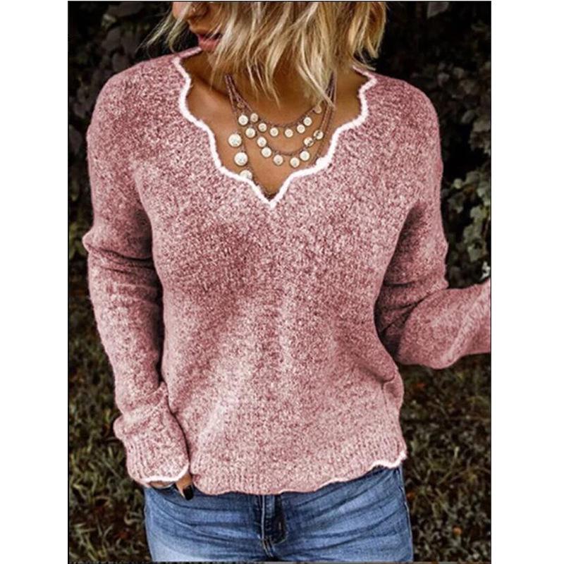 2025 Women's V-neck Knit Pullover Sweater, Many Colors Available