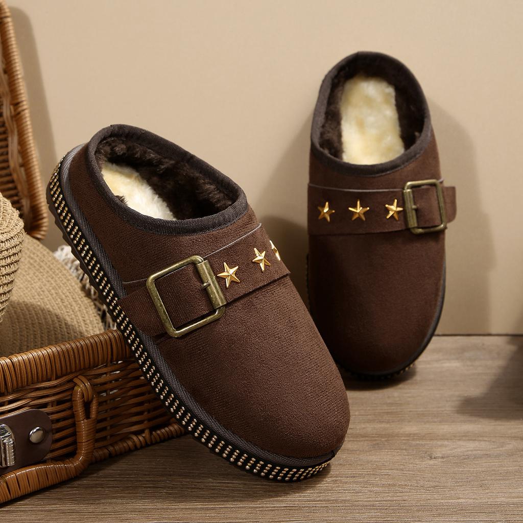 Fashion Couple Flannel Sandals Comfortable Non-slip Wear-resistant Slides Women Women Casual Closed Toe Shoes Summer Outdoor Slippers