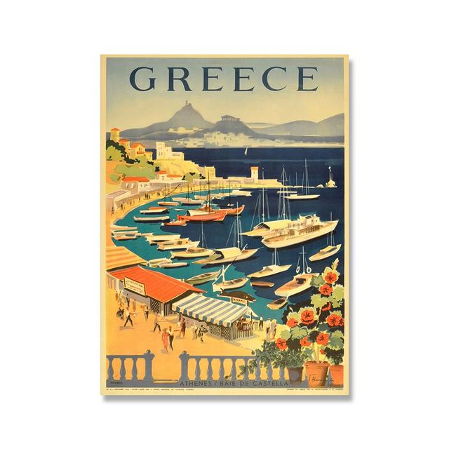Nordic Vintage Travel Cities Poster Greece Mexico Rome Peru Libia Italy Landscape Art Canvas Painting Wall Pictures Home Decor