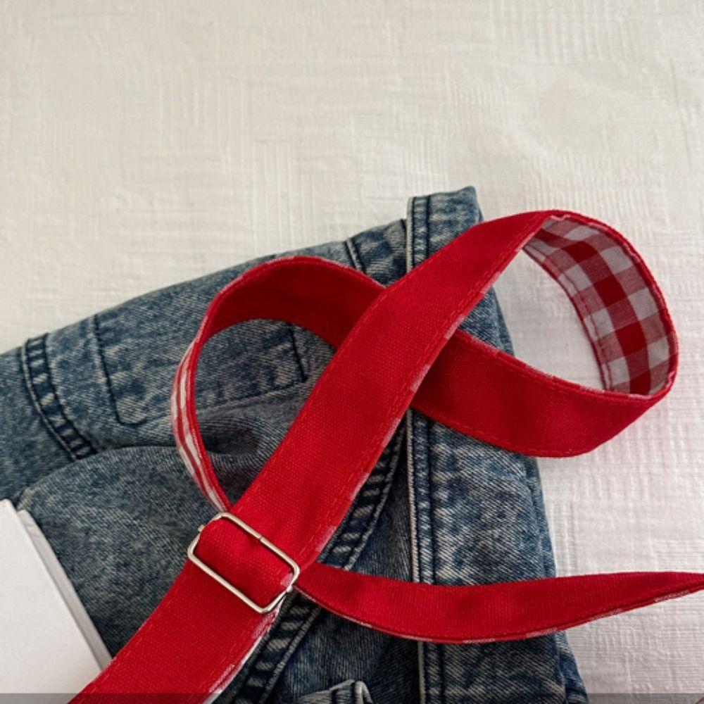 Retro Drawstring Bucket Bag Korean Style Tote Bag Vintage Denim Canvas Bag  Women