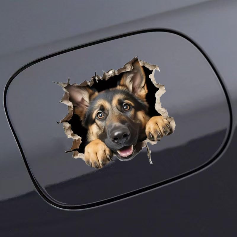 Decorative Decals 3D German Shepherd Car Sticker Set, Vinyl Material, Suitable for Decorating car Bodies, Windows, Rear Windshield, Bumpers, Walls,