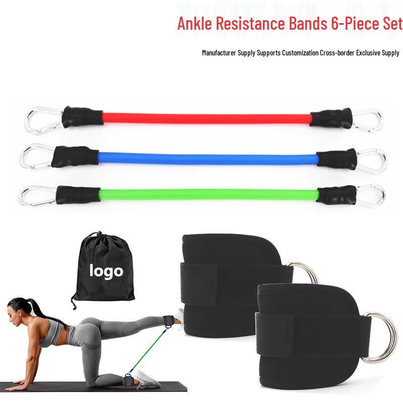 Bandas de Resistencia Elásticas para Tobillo para Entrenamiento de Piernas y Cadera con Hebilla