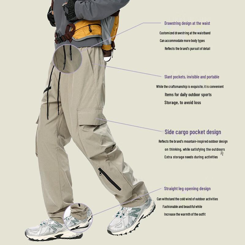 JEEP SPIRIT Men's Outdoor Straight-Leg Cargo Hiking Pants