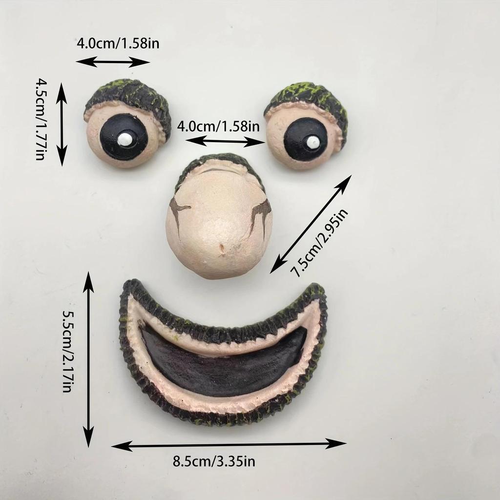 Cross-border Bark Glow Tree Monster Face Resin Ornament - Creative Easter Outdoor Decoration