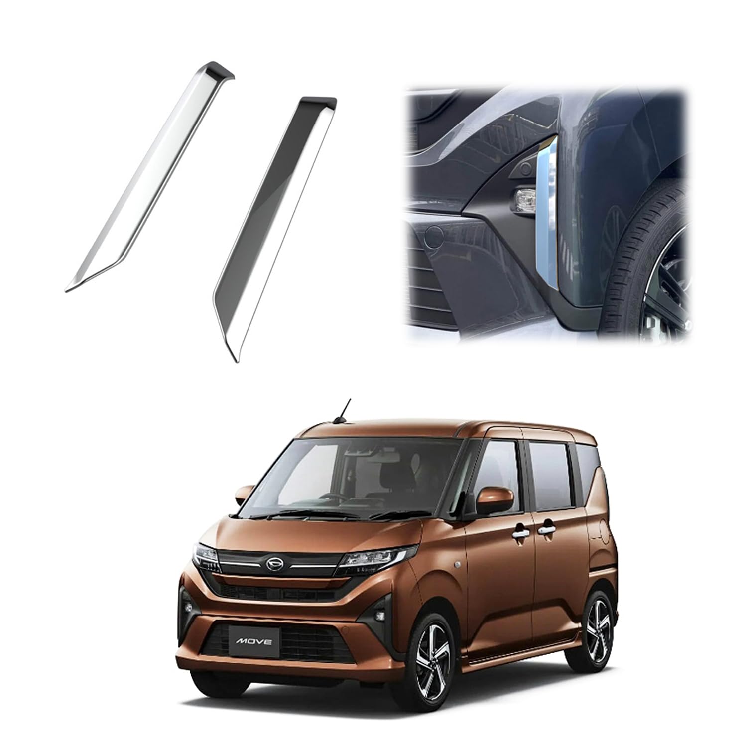 

TADOKAPATU Fog Lamp Rings and Covers for the New Move LA850S and LA860S and later Front Fog Lamp Exterior ABS Mirror Chrome (2025 models) - Covers,