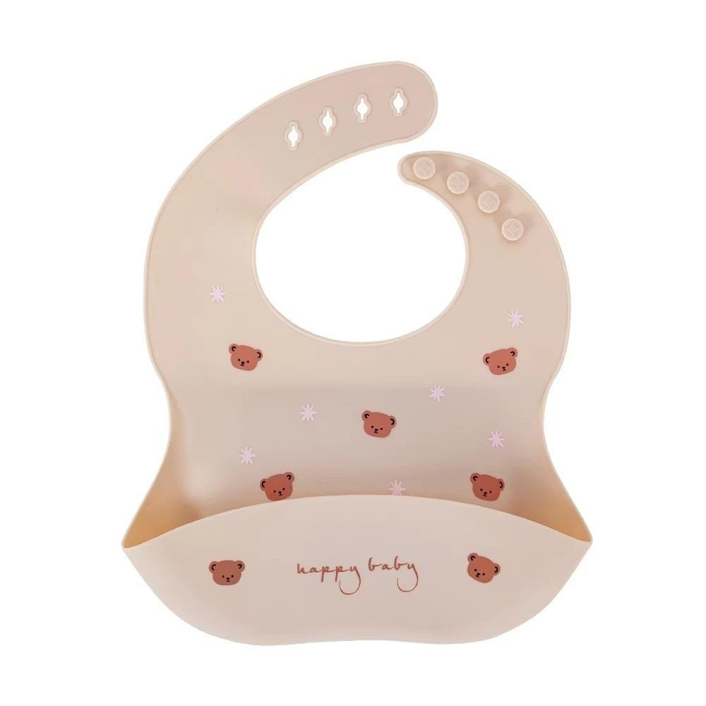 Cartoon Printed Baby Bibs Soft Silicone Toddlers Bibs Cute Waterproof Bibs  Newborn