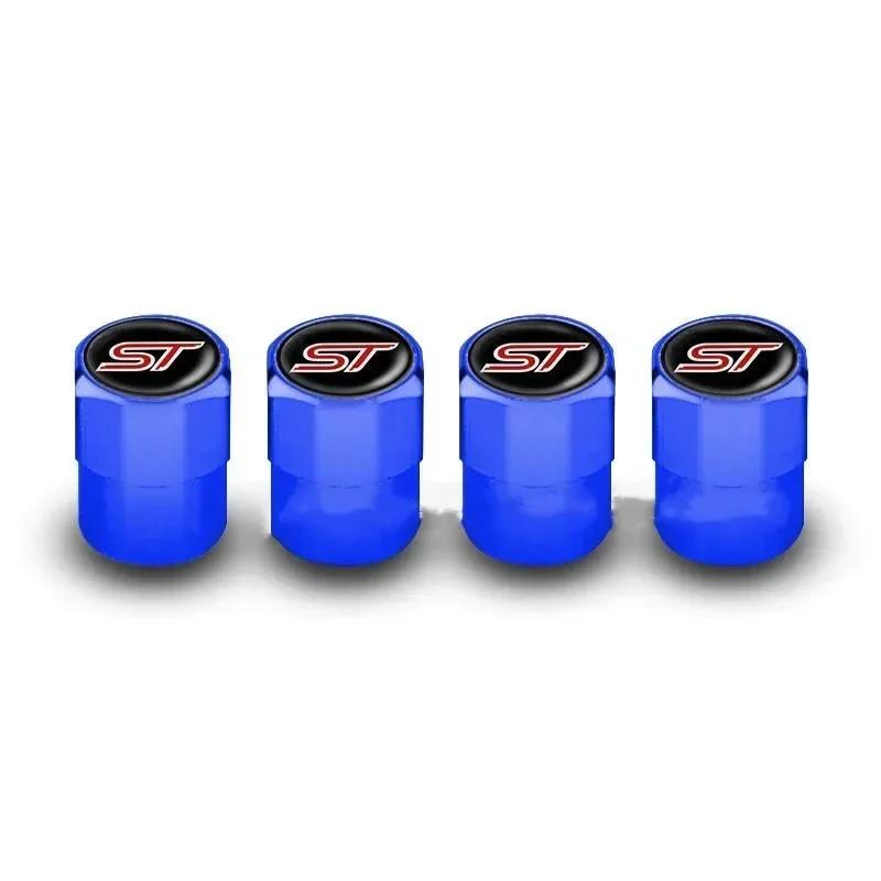 Cjafuz1 4PCS Car Wheel Tire Valve Stem Caps Airtight Cover For Ford ST Line Focus X 2 3 Mondeo Fiesta Kuga MK2 MK3 MK4 Tyre Accessories