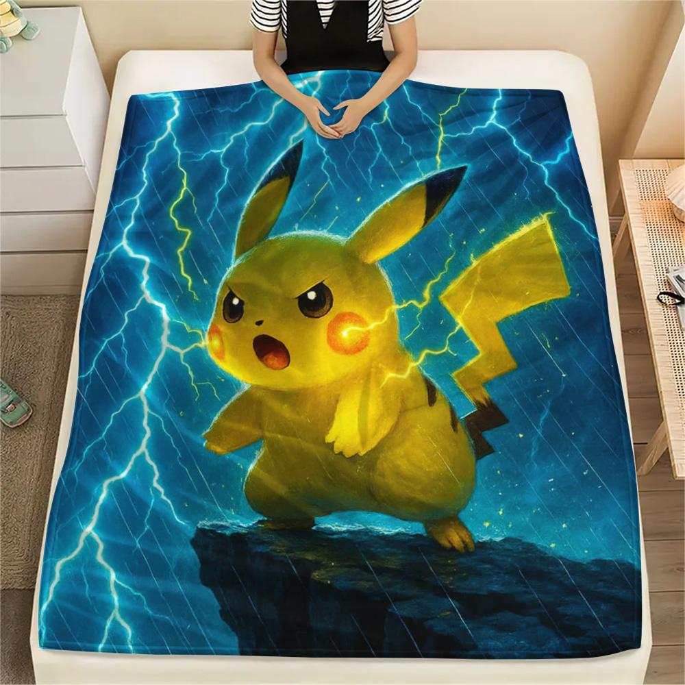 Pikachu  Print Flannel Blanket, High Quality Comfortable for All Seasons, Home Decor, Warmth and Comfort