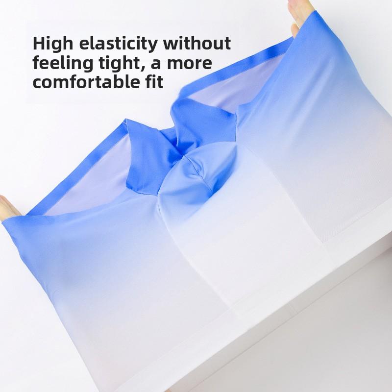 Men's Thin Summer Style Gradient Color Antibacterial Ice Silk Cool Feel No Trace Flat Angle Briefs