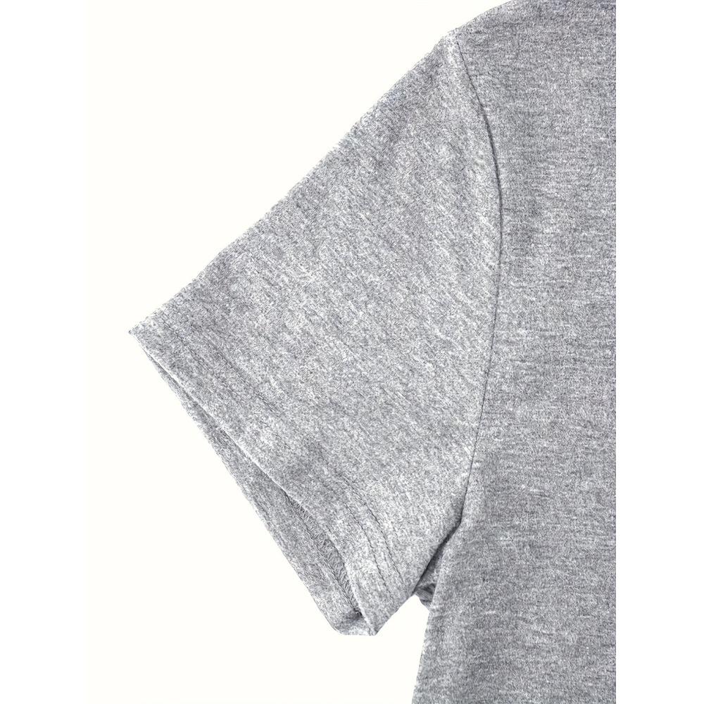 V-neck Printed T-shirt Cute Paw Print and Love Embellishment Casual Fashion Design, New In Summer