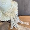 Elegant Bow Lace Straw Hat Women's Big Eaves Spring Summer Sun Hat Vacation Straw Outdoor Sun Protection Hat