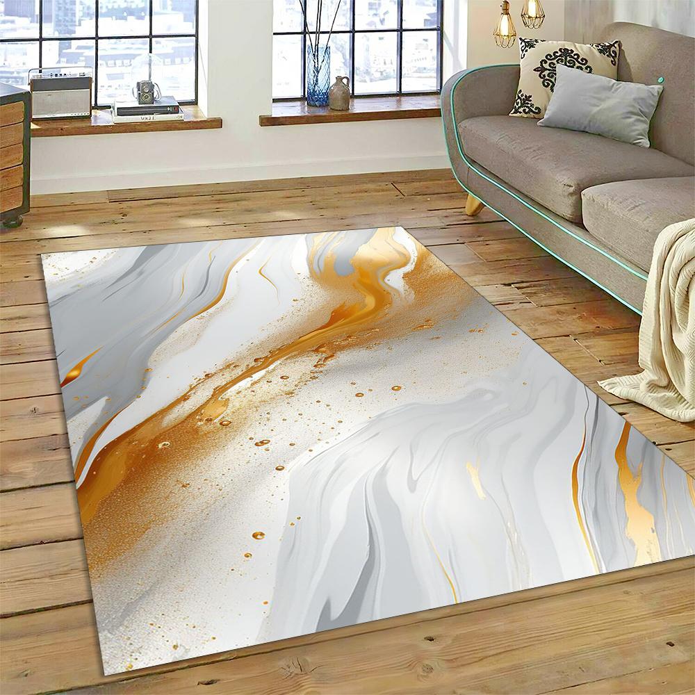 3D Barevná Mramorová Mapa Světa Modrá Zelená Zlatá Koberec Kobereček pro Domov Obývací Pokoj Ložnice Pohovka Rohožka Dekor, Dětský Koberec Protiskluzová Podložka