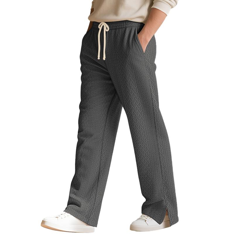 2026 New Style European Loose-Fitting New Style Casual Straight Knitted Ribbed Outdoor Date and Sport Pants European Size