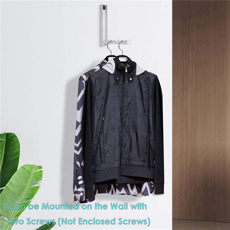 Over The Door Hooks Hanger, Foldable Over Door Drying Laundry Rack Hooks For Hanging Clothes With 6 Groves, 2 Pack-A68E