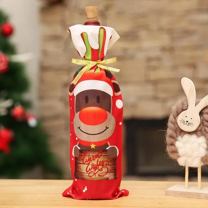 Christmas Wine Bottle Cover Merry Christmas Decorations For Home  Christmas Ornament Xmas Navidad Natal Gifts New