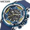 Watch Men'S Luminous Waterproof Timing Silicone Sports Watch Fashion Quartz Men'S Watch 2143