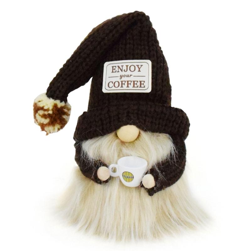

Coffee Gnomes Plush Decors,Coffee Table Coffee Bar Gnomes Decorations,Handmade Elf Dwarf Collectible Figurines Plush Doll 1