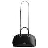 Coach Satchel Silver Logo Leather Shoulder Bag Women Bags Black CDV19-SVBK