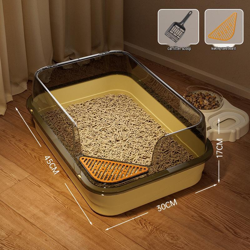 Jumbo Semi-Enclosed Anti-Tracking Cat Litter Box
