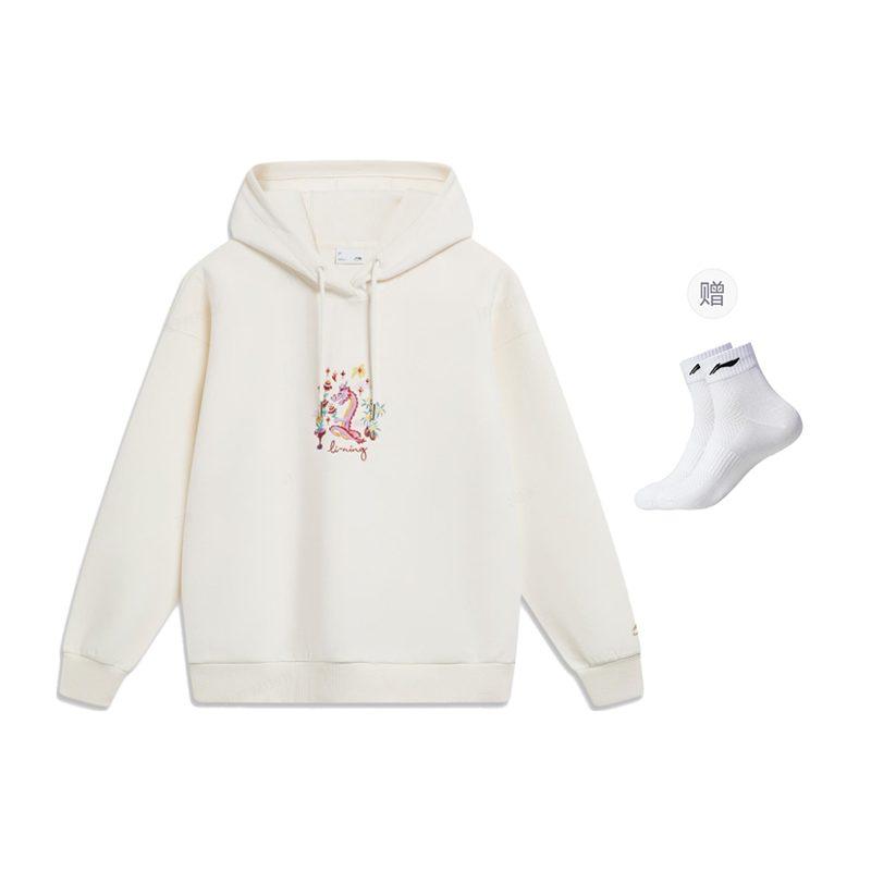 Li Ning Rijin Doujin Collection Sweatshirt Women's Ecru AWDU032-5