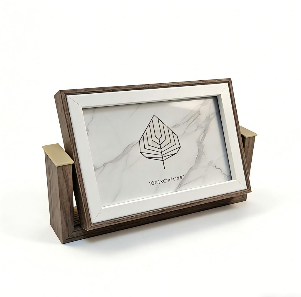 Cadre Photo Rotatif en Bois Double Face de Forme Irrégulière 6 Pouces Décorations pour Panneaux Muraux de Maison Décoration Intérieure de Maison