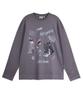 WACKY WILLY Kiki Multi-Graphic Long Sleeve T-Shirt Charcoal