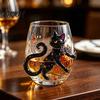 Klarer Borosilikatglasbecher Halloween Geist Whiskeyglas, Schwarze Katze Spinnennetz Totenkopf Tumbler für Dekorative Küchenglaswaren Cocktail, 350ml Gruselig