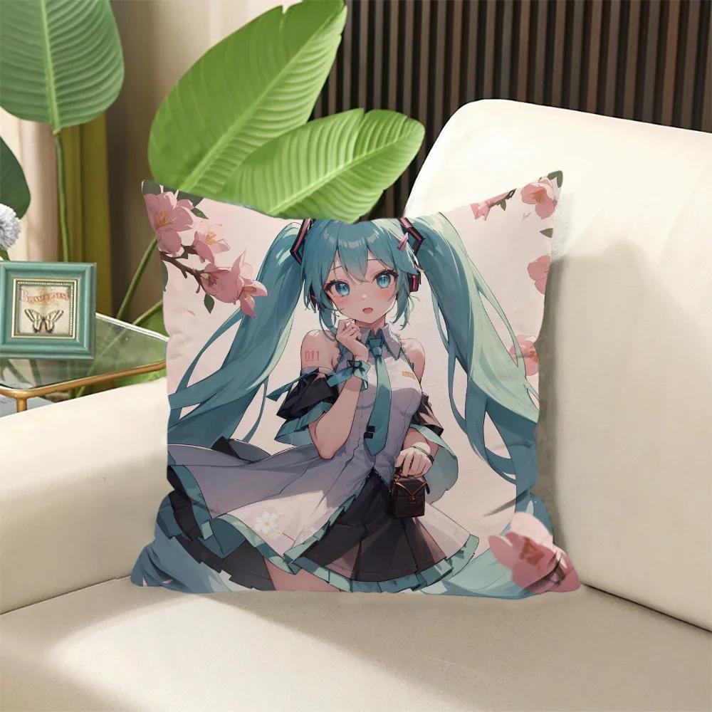 H-Hatsune Miku Cushion Covers Pillow Cases Stuffed Cushions Decorative Pillows for Sofa Cover Elegant Room Sleep Home