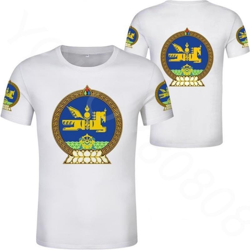 Mongolia T-Shirt Name Number Mng T-Shirt National University Text Photo Clothes DIY Free Custom Country Flag Mn Mongolia Mongoli