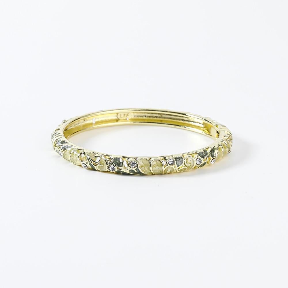 Enamel Vintage Cloisonne Bangle Traditional Women's Hand Bracelet Dainty Flower Bangle Ladies
