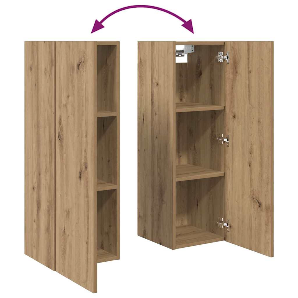 Wall Mounted TV Cabinet 4 pcs Artisan Oak Particleboard